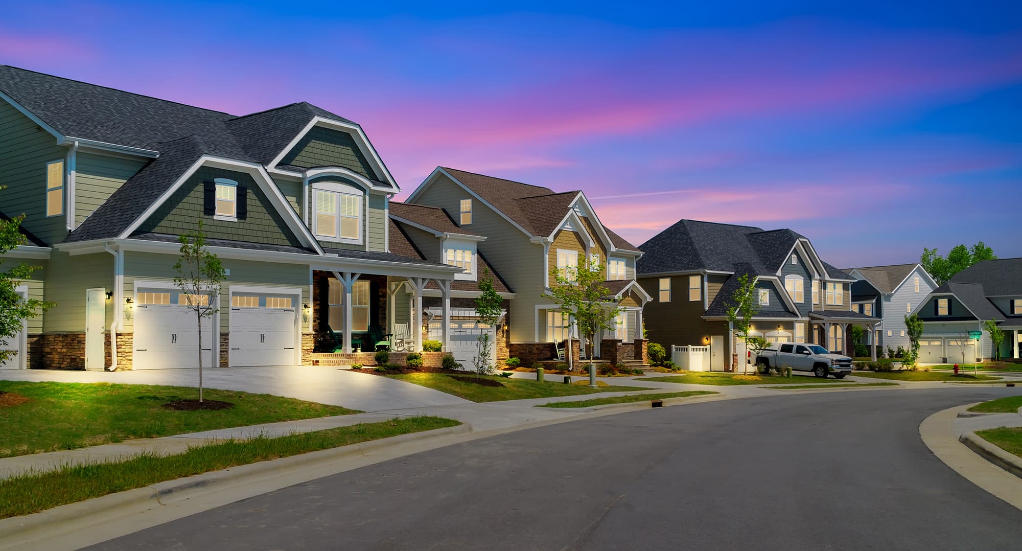 Neighborhood Twilight Streetscape after edit