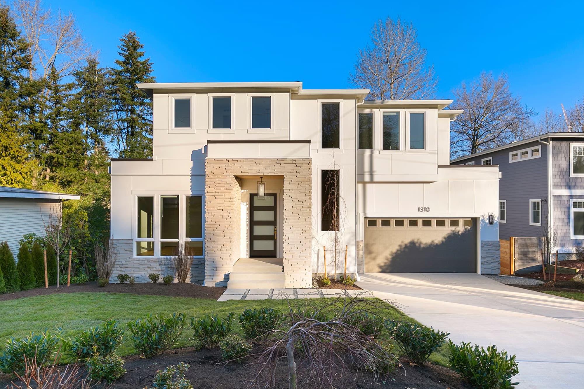 Contemporary Entry at Blue Hour before edit