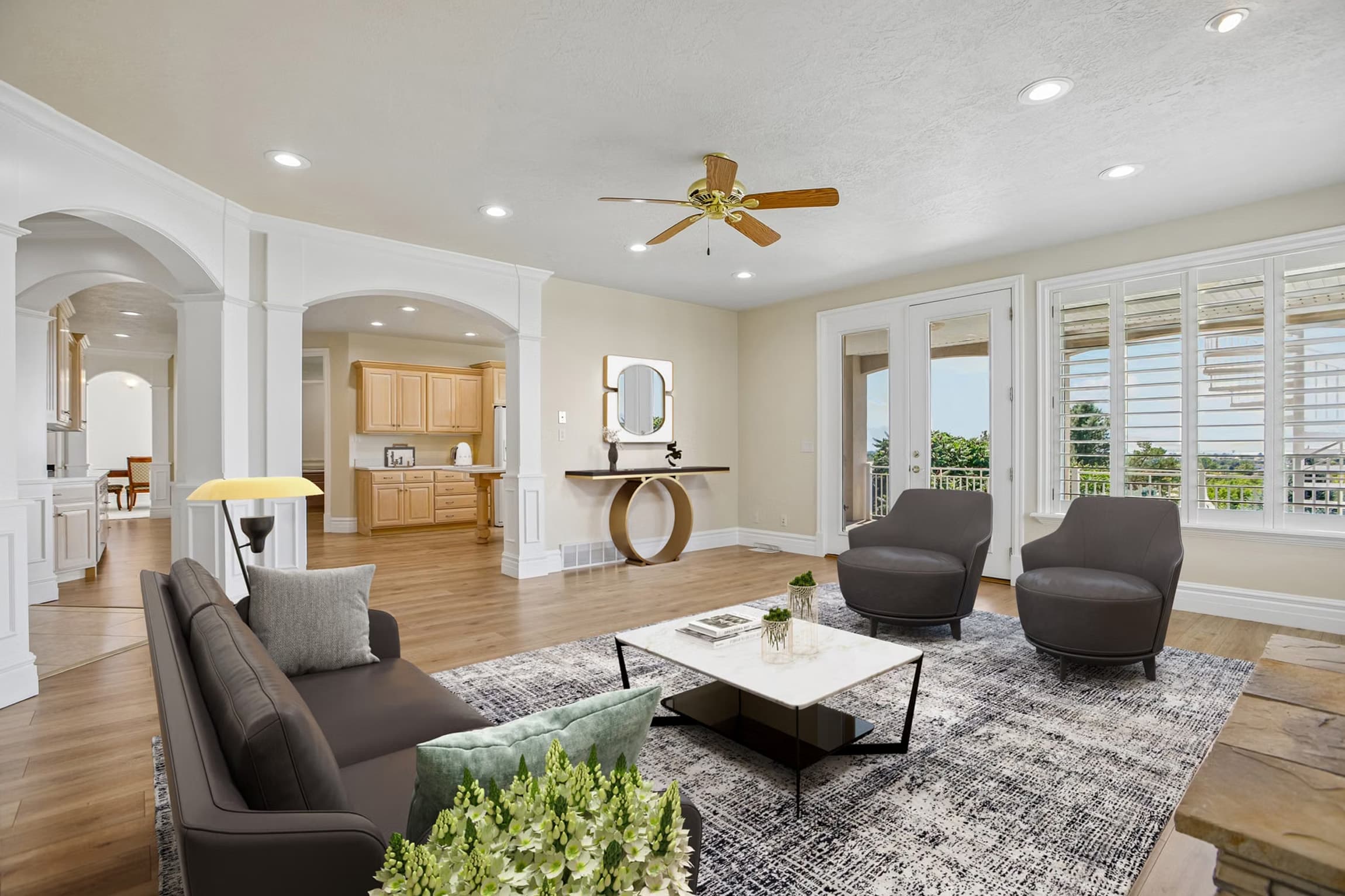 Open-Plan Living Room Staging after edit