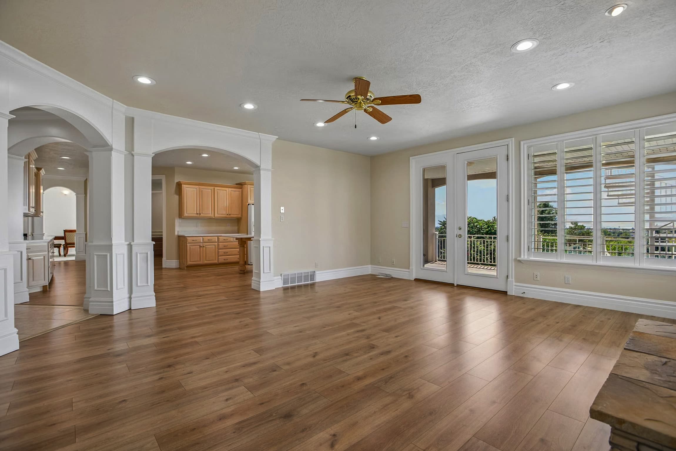 Open-Plan Living Room Staging before edit