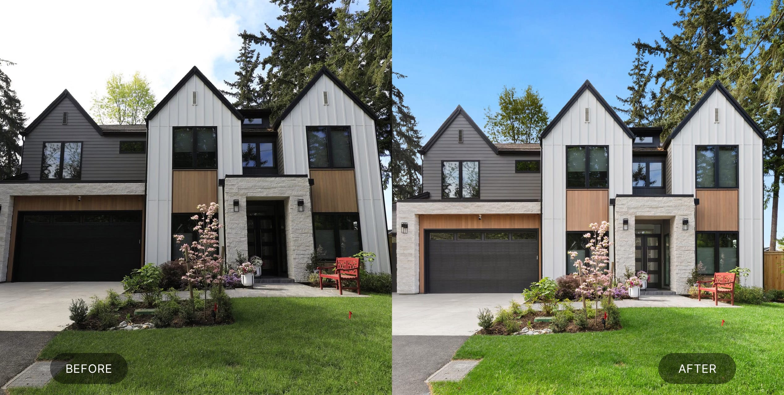 Standard real estate photo editing of a Southeast Bellevue home