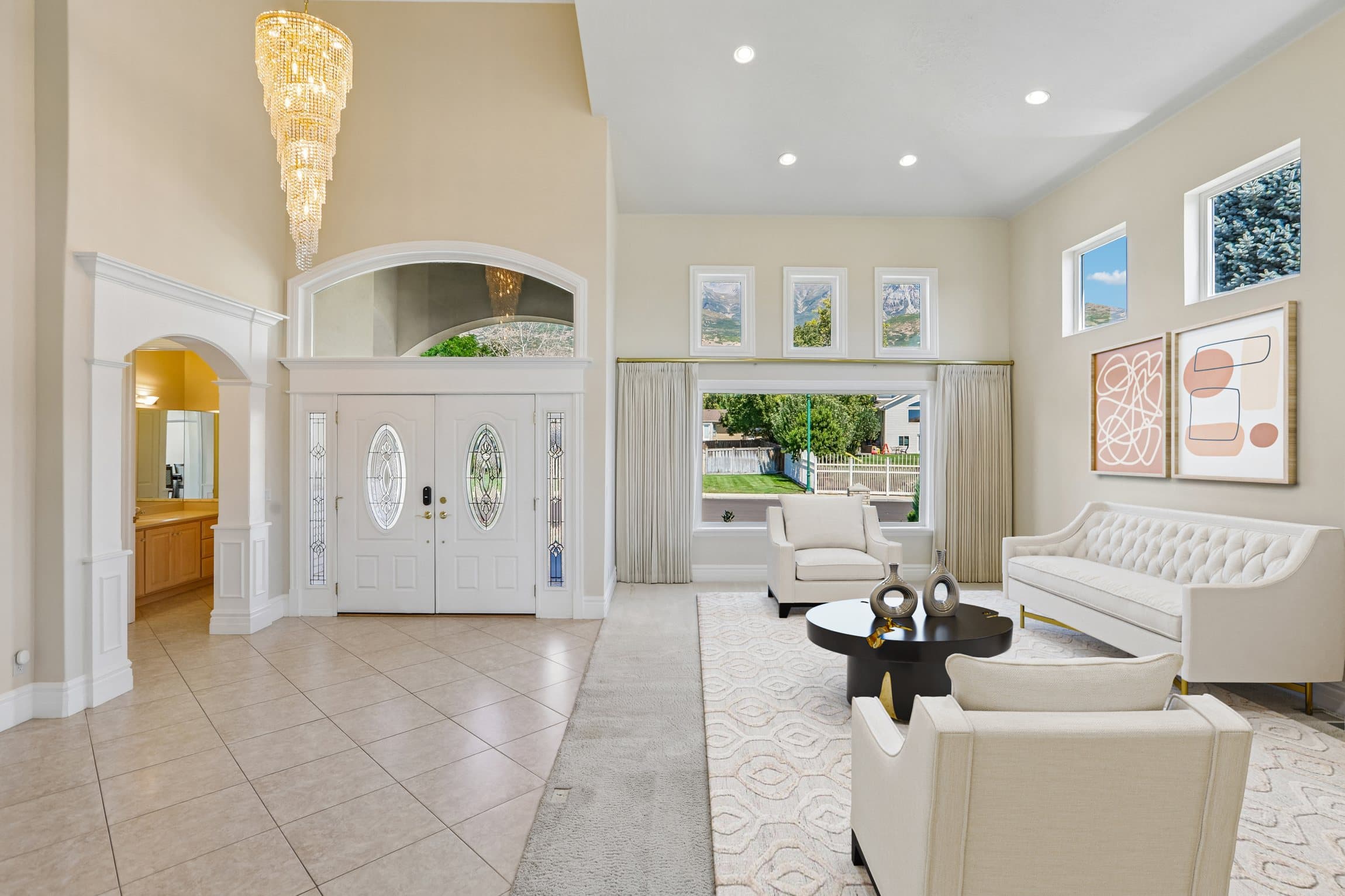 Traditional Living Room Staging after edit