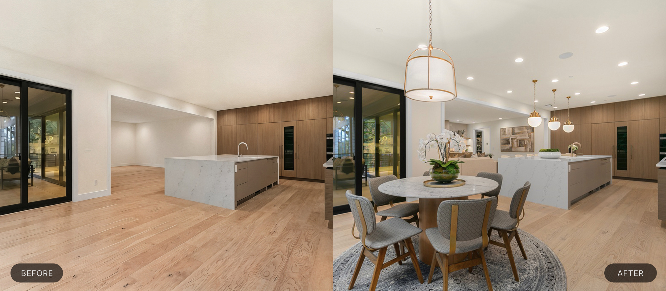 AI Virtual Staging before and after edit